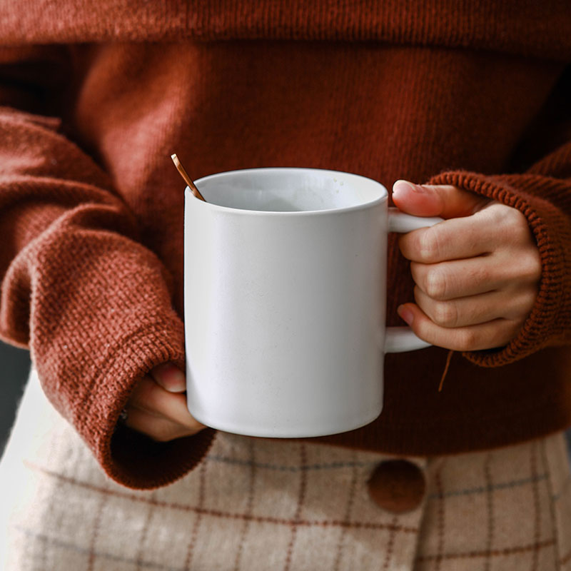 极简 北欧亚光陶瓷杯子 马克杯创意文艺家用咖啡杯早餐牛奶杯大容量