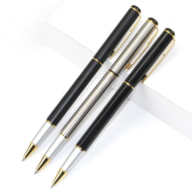 黑色金属宝珠笔商务签字笔 节日促销礼品展会中性水笔定制