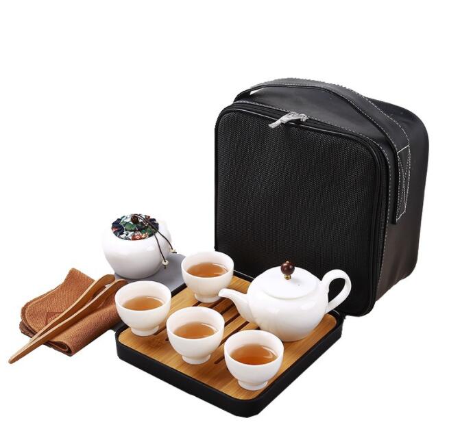 羊脂玉甜白瓷便携式高档旅行功夫茶具套装商务活动礼品定制