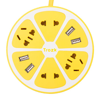特洛克TROZK柠萌U站 多功能柠檬插座创意充电器插线板定制